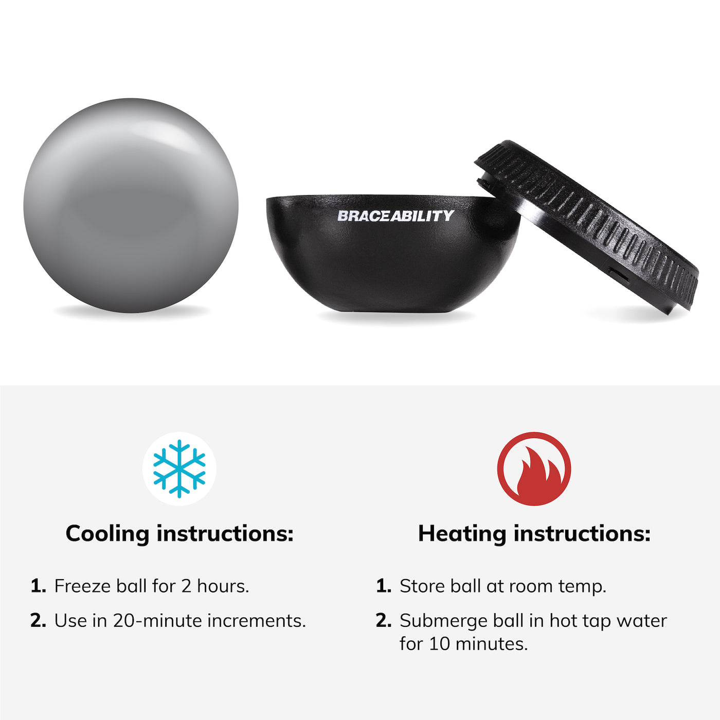 to free the cryotherapy roller, remove the ball and freeze for two hours