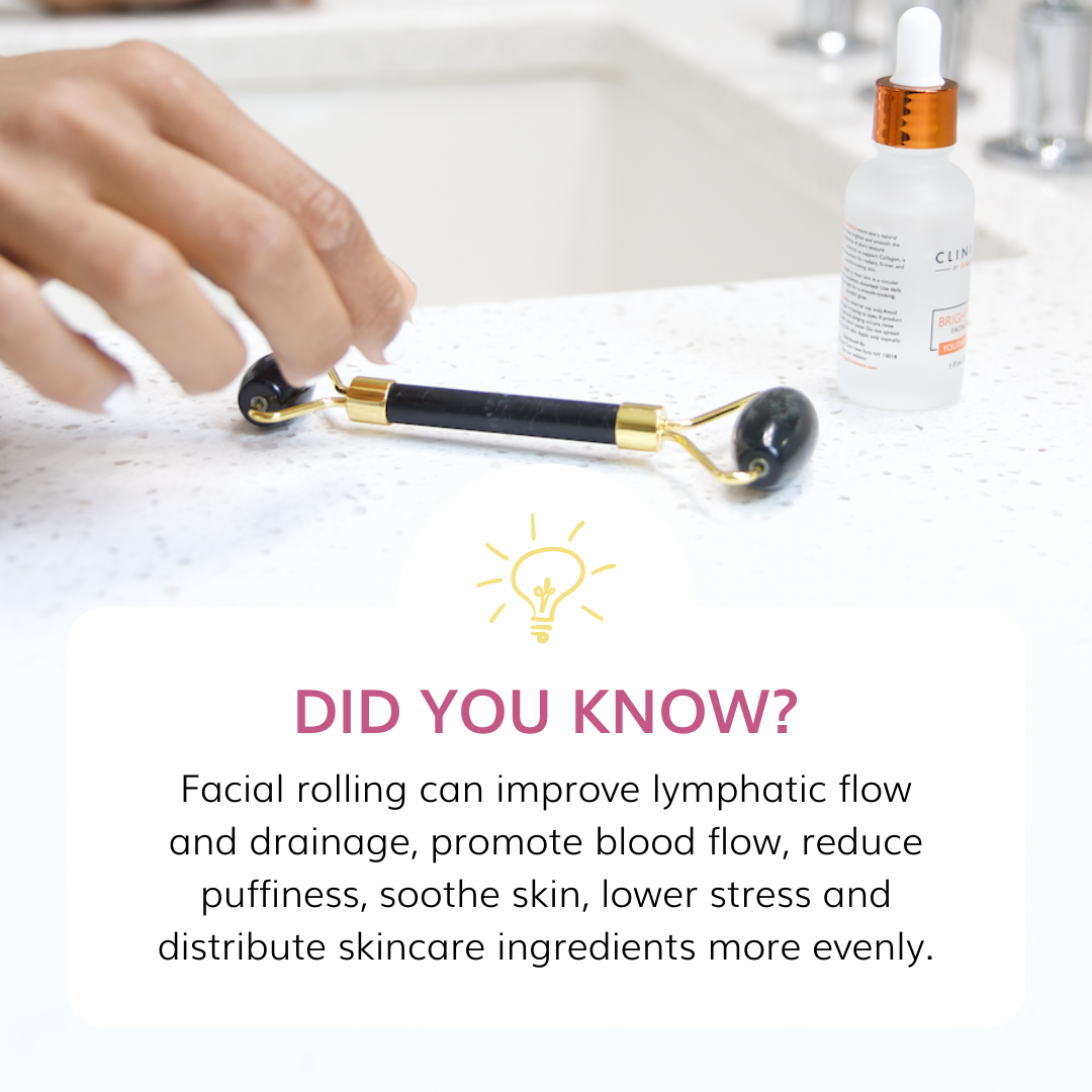 Our facial roller can improve lumphatic flow and drainage to promote blood flow