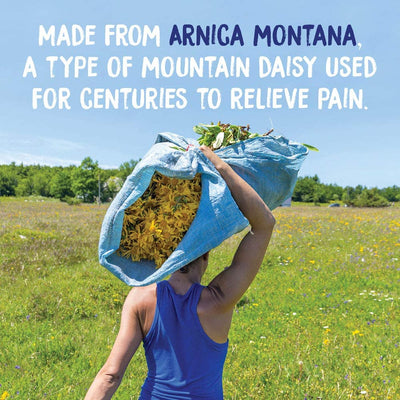 made from arnica montana, the all natural topical pain relief cream helps reduce swelling