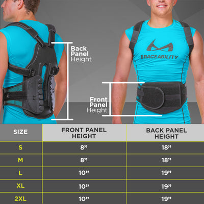 adjustable front and back panels make this a custom back brace to support your spine