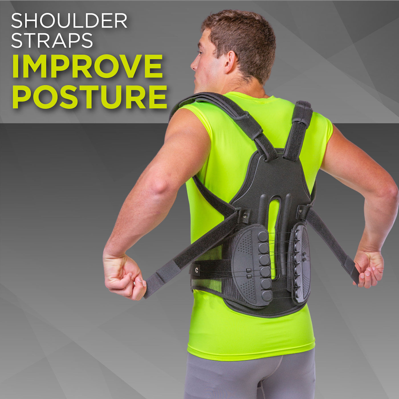 The BraceAbility full back posture corrector brace has adjustable shoulder straps to promote good posture