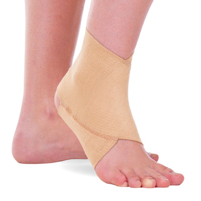 Elastic ankle brace to support sprained ankles or during gymnastics
