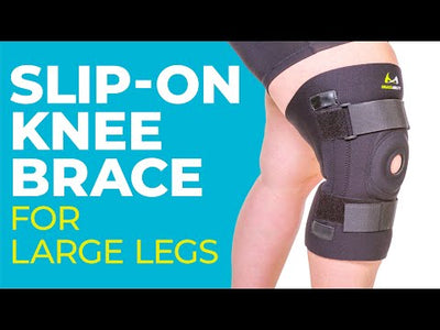 Big Knee Brace for Large Legs | Plus Size Patella Support Sleeve with Adjustable Thigh & Calf Straps