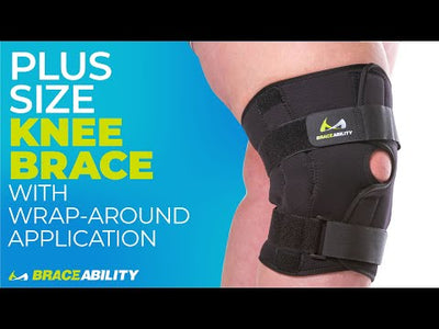 Wrap Around Hinged Knee Brace | Neoprene Open Patella Support with Adjustable Straps for Women & Men